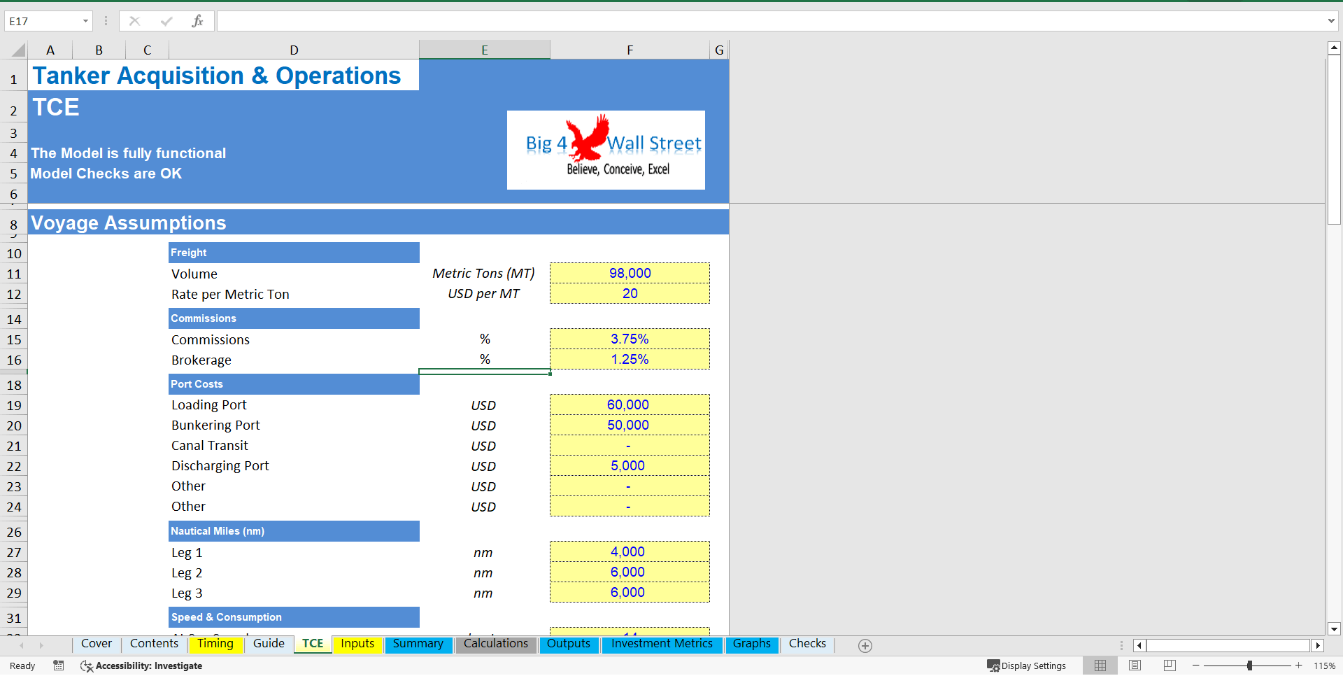 Tanker Acquisition & Operations - DCF 30 Year Financial Model (Excel template (XLSX)) Preview Image