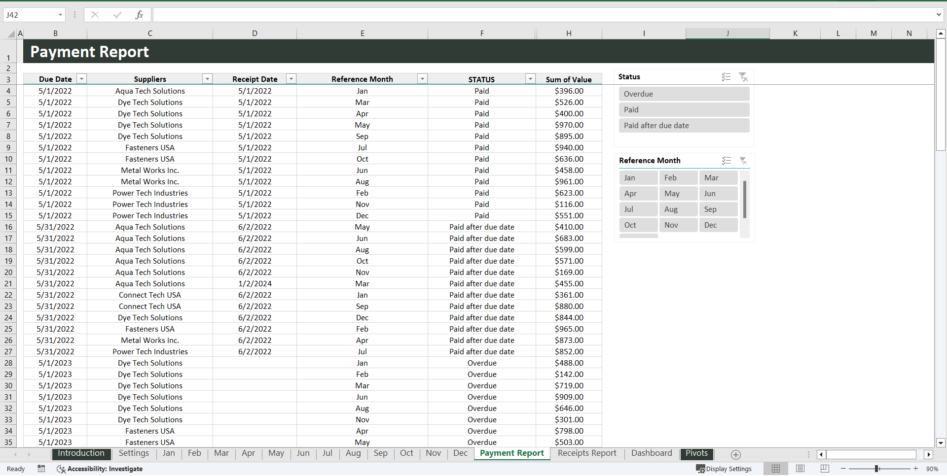 Simple Financial Management Excel Template (Excel template (XLSX)) Preview Image