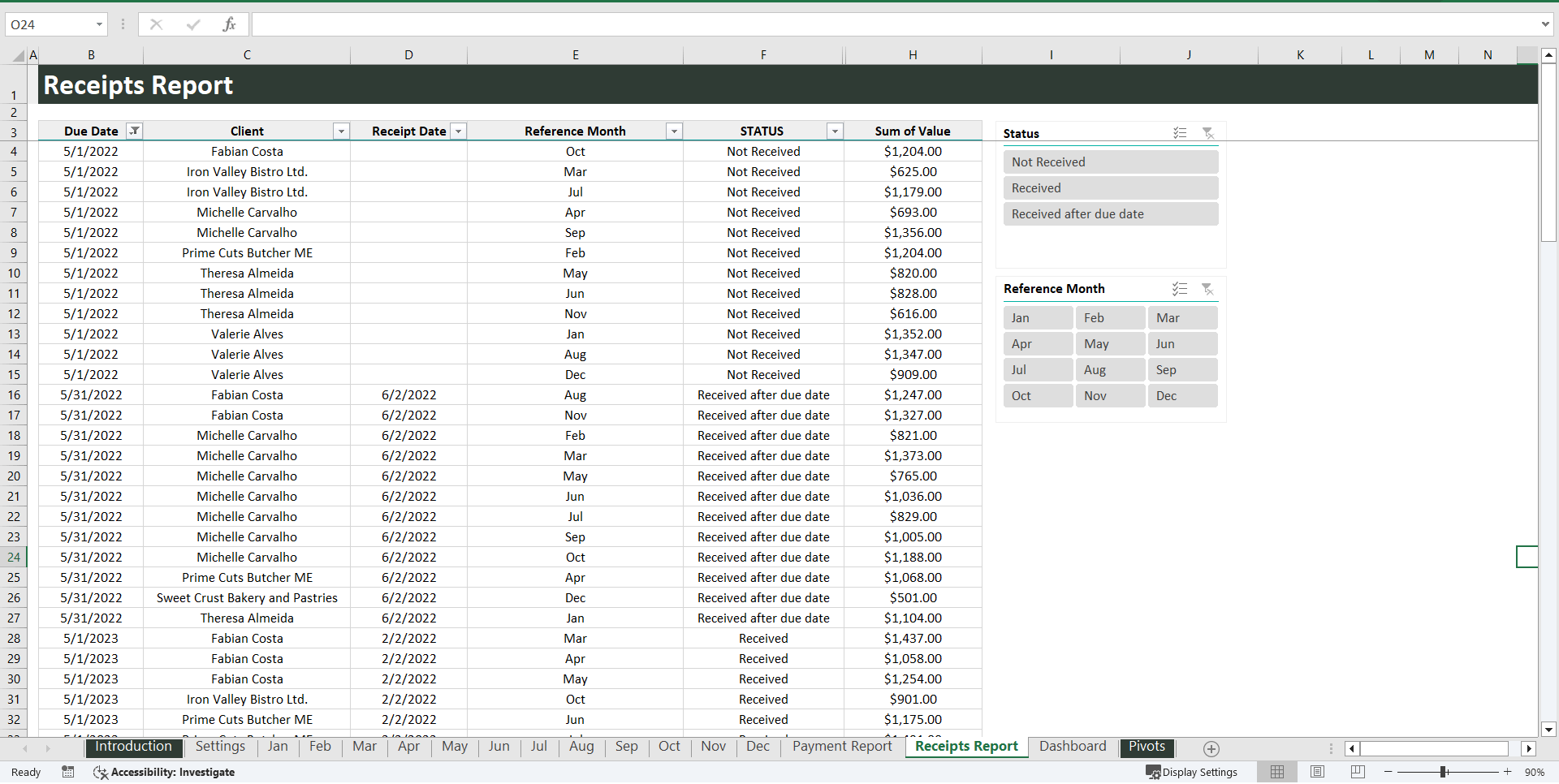 Simple Financial Management Excel Template (Excel template (XLSX)) Preview Image