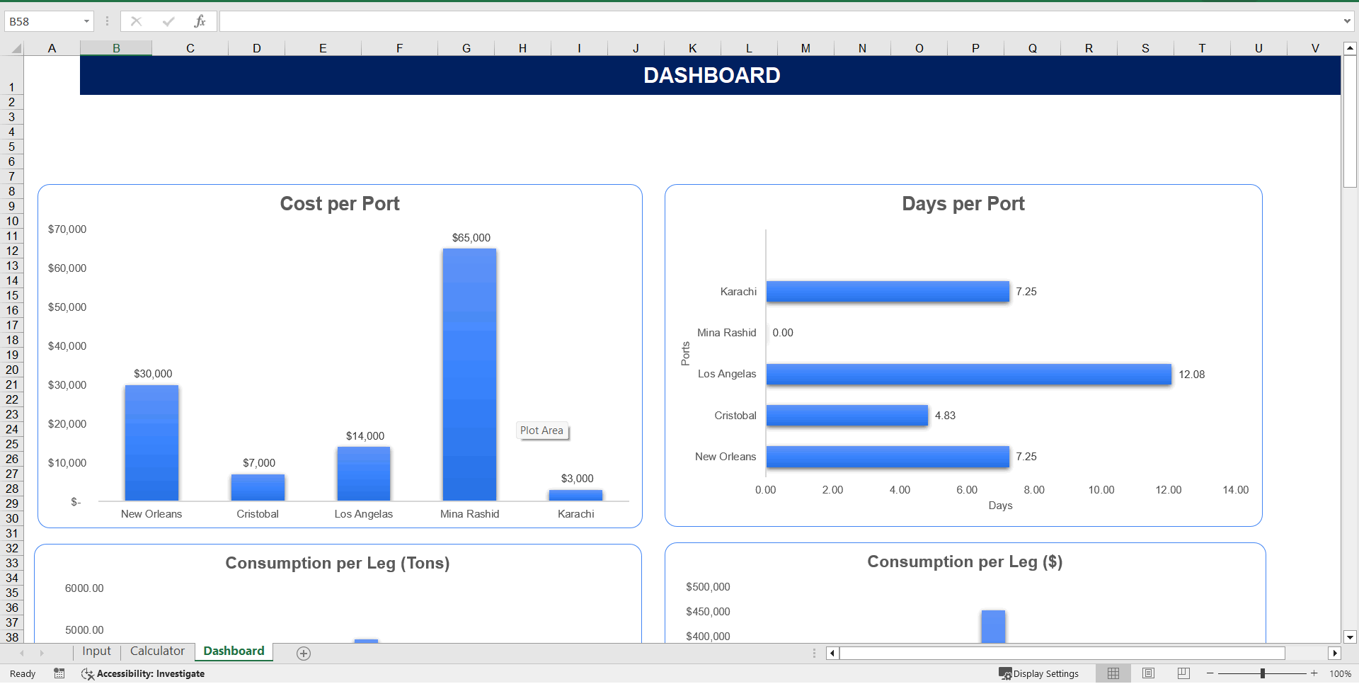 Vessel Voyage Calculator (Dry Cargo) Template (Excel template (XLSX)) Preview Image