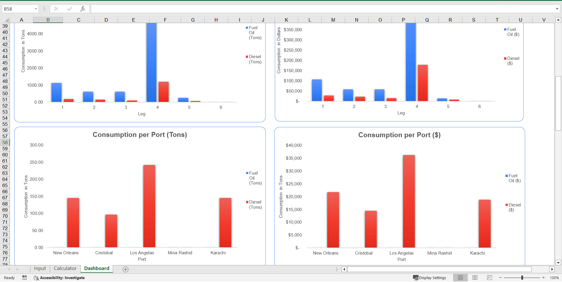 Vessel Voyage Calculator (Dry Cargo) Template (Excel template (XLSX)) Preview Image