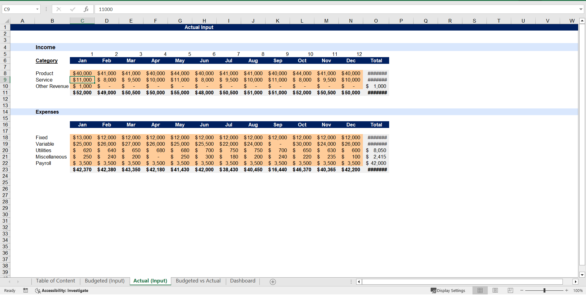 Business Budget Tracker (Excel template (XLSX)) Preview Image