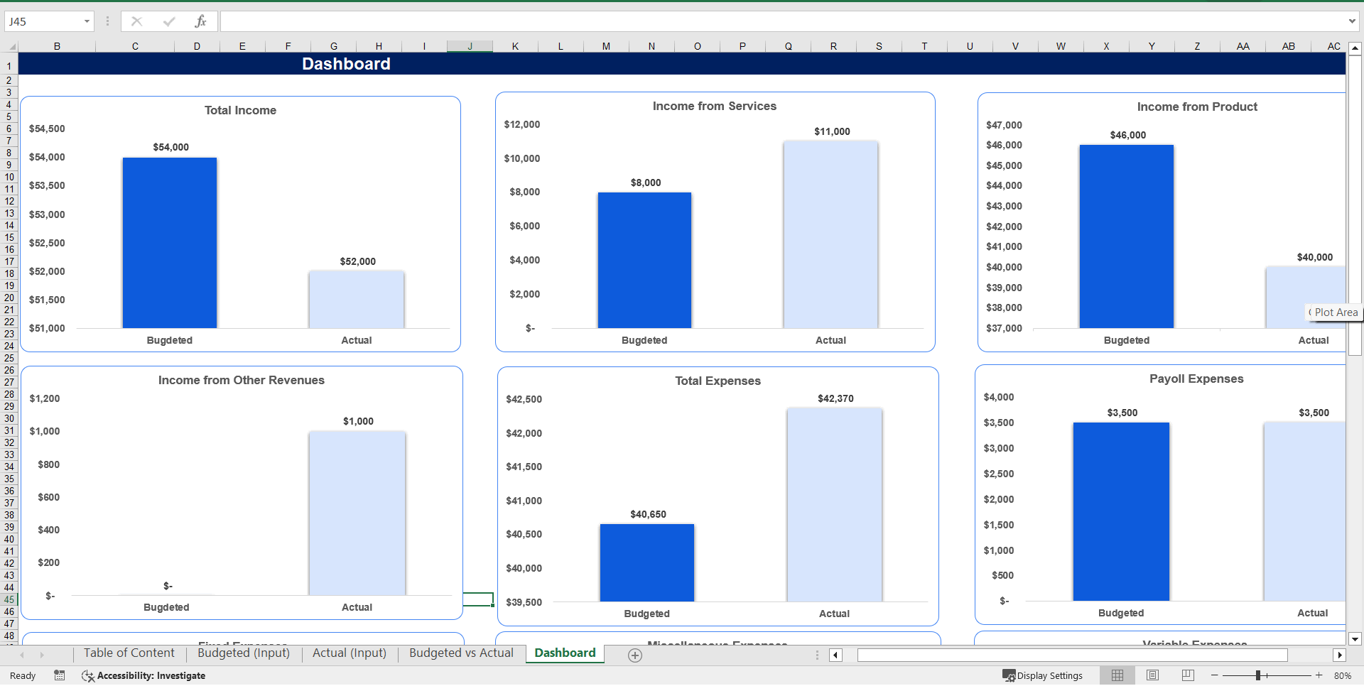 Business Budget Tracker (Excel template (XLSX)) Preview Image