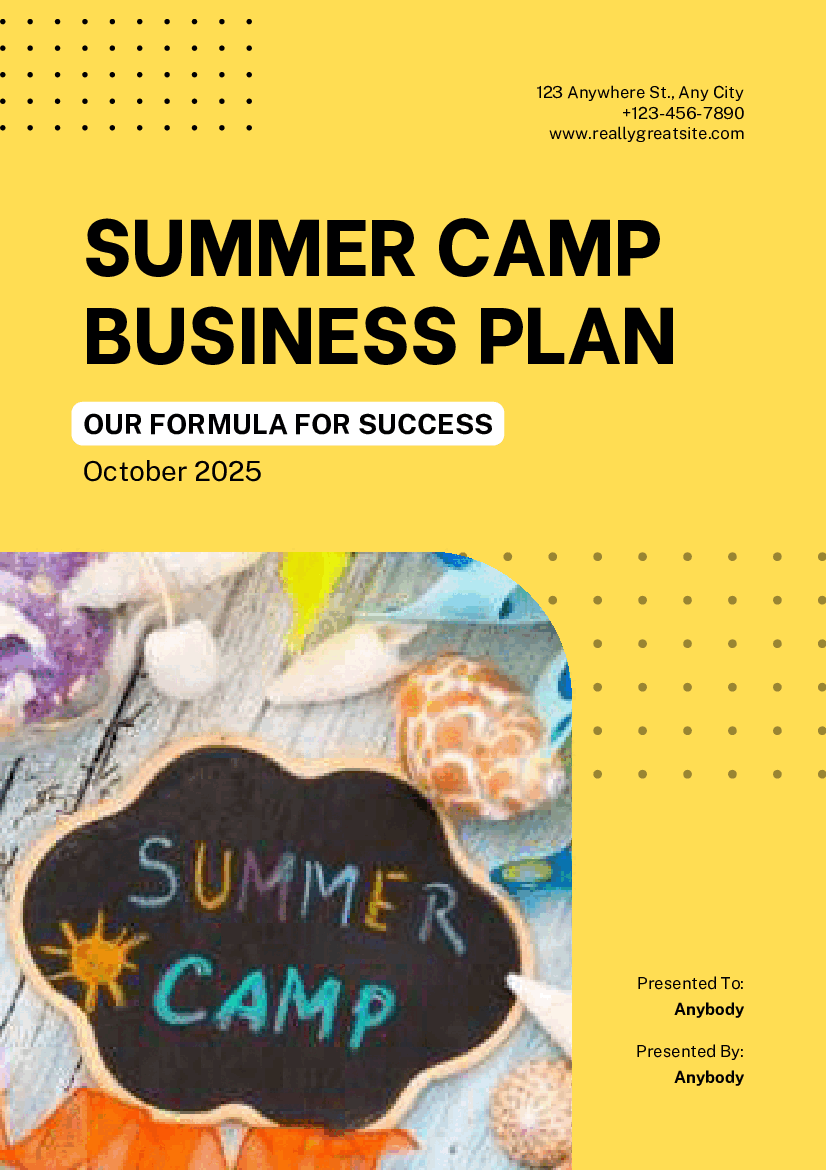 Summer Camp Business Plan Template (41-page PDF document) Preview Image