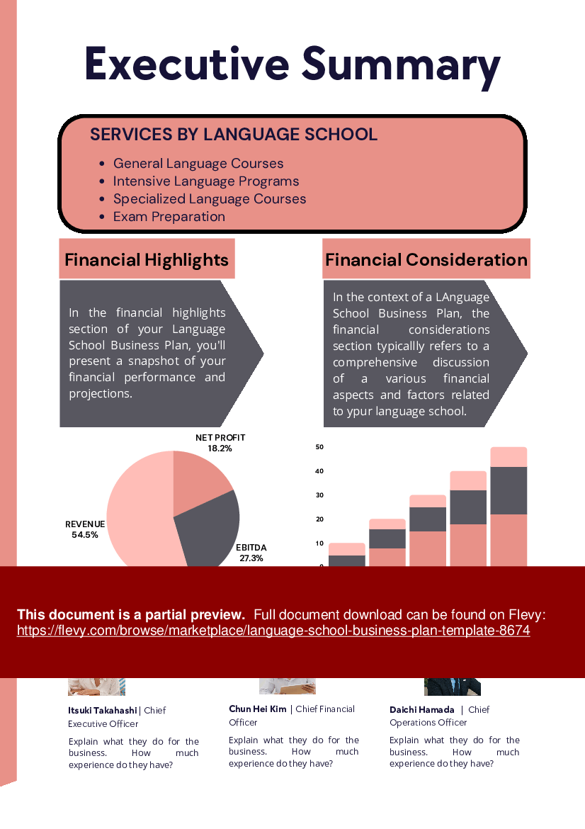 language school business plan