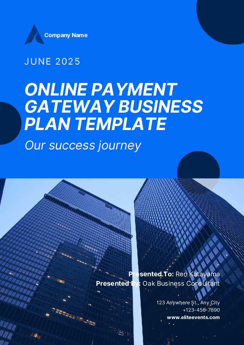 Online Payment Gateway Business Plan Template (45-page PDF document) Preview Image