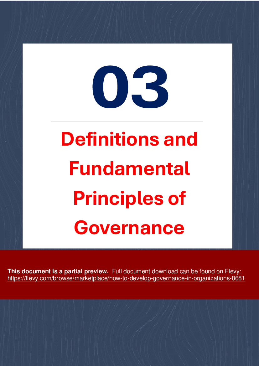 How to Develop Governance in Organizations (33-page PDF document) Preview Image