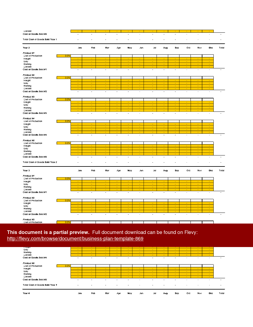 Business Plan Template (Financial Model) (Excel template (XLS)) Preview Image