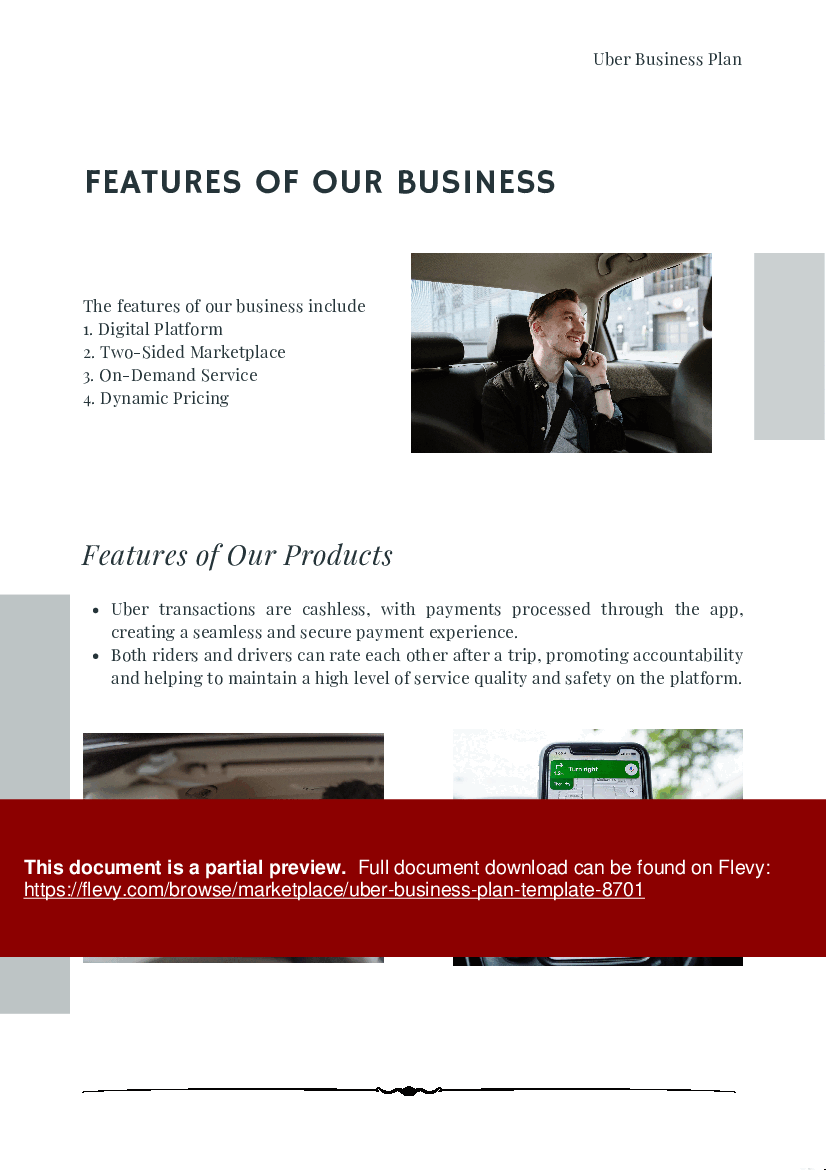 Uber Business Plan Template (42-page PDF document) Preview Image