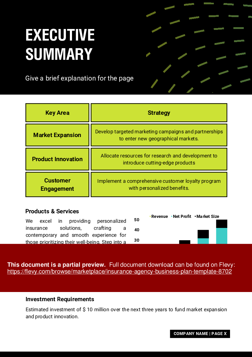 Insurance Agency Business Plan Template (44-page PDF document) Preview Image