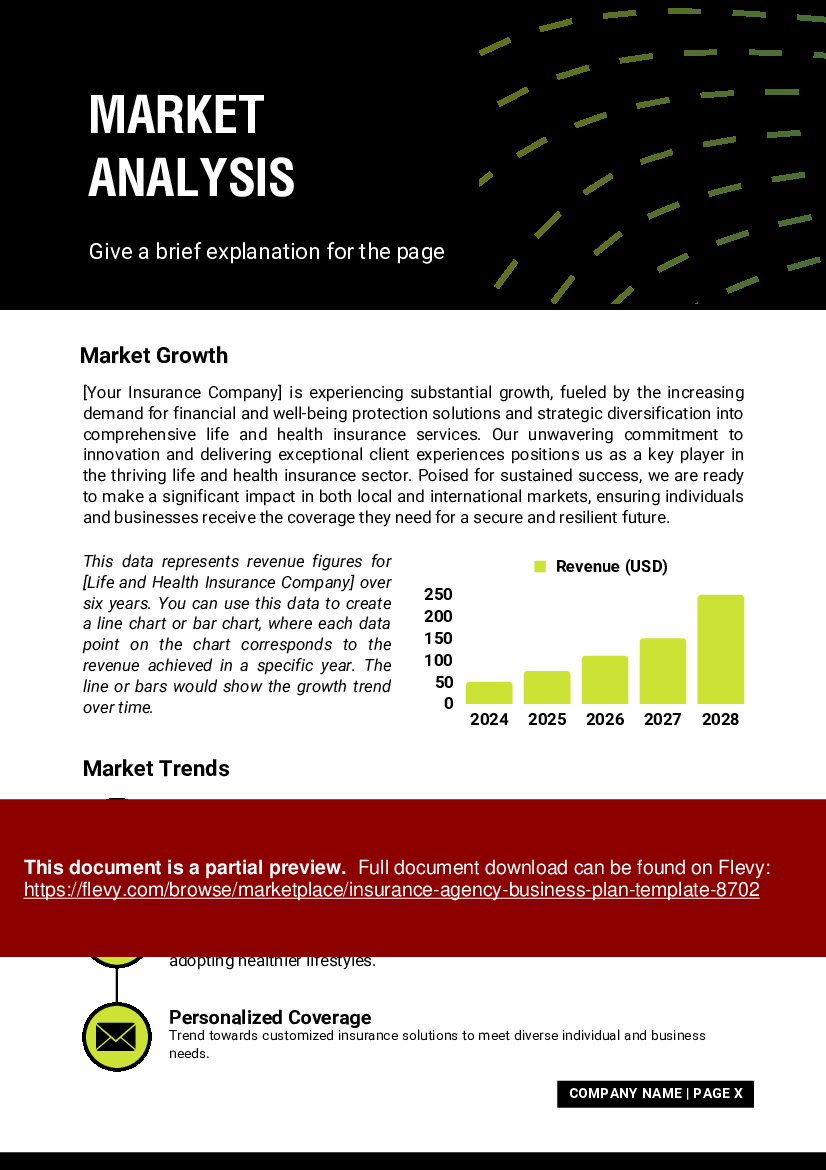 Insurance Agency Business Plan Template (44-page PDF document) Preview Image