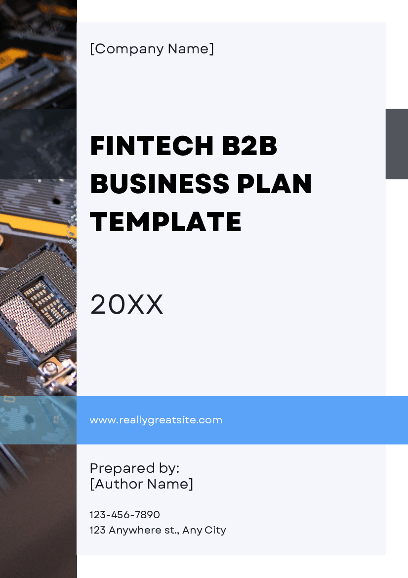 Fintech B2B Business Plan Template (43-page PDF document) Preview Image