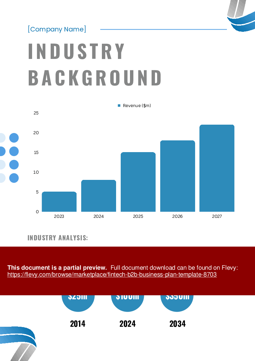 Fintech B2B Business Plan Template (43-page PDF document) Preview Image