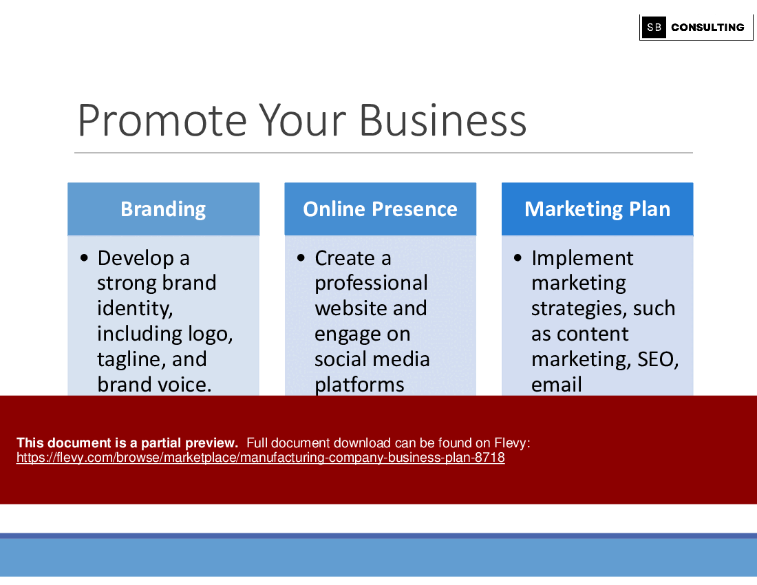 Manufacturing Company Business Plan (266-slide PPT PowerPoint presentation (PPTX)) Preview Image