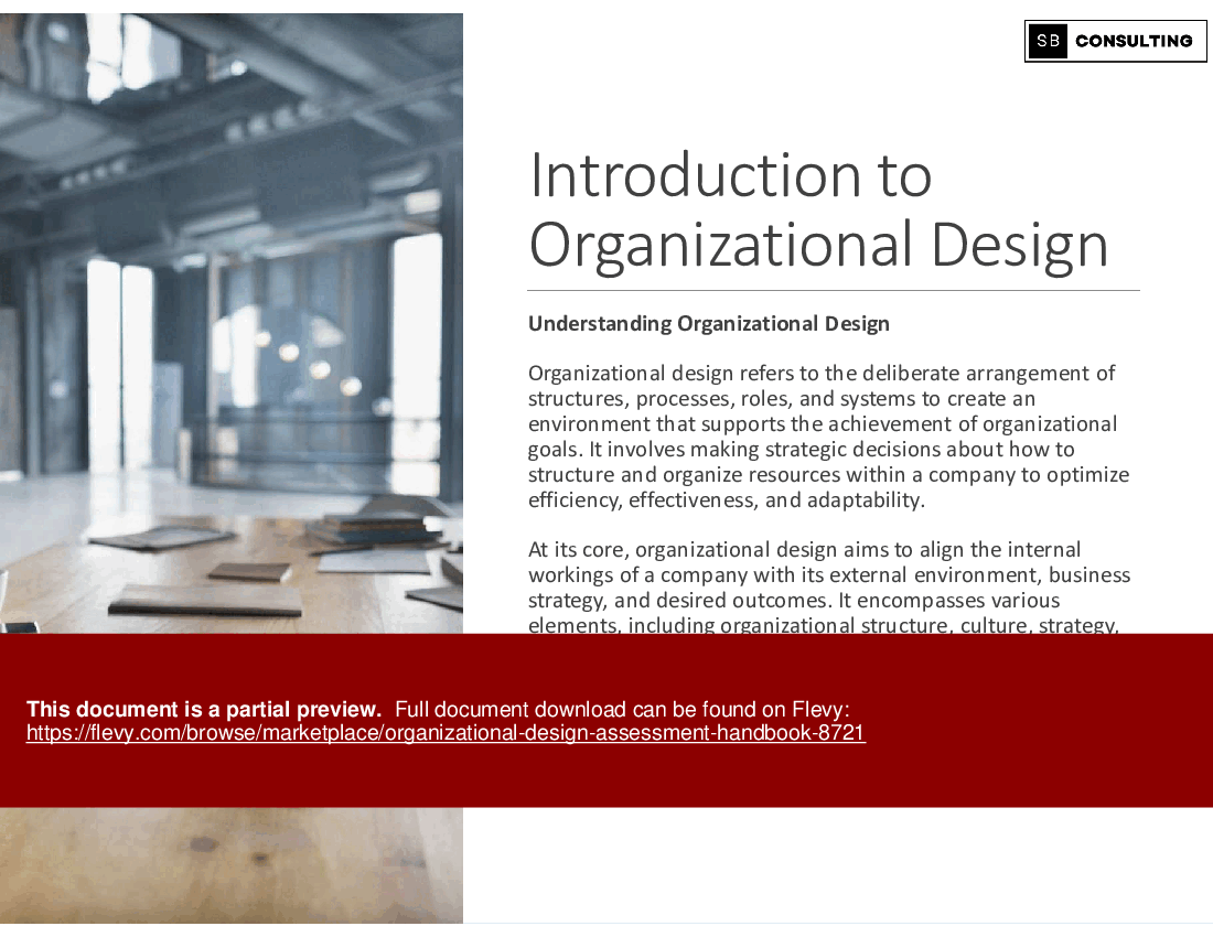 Organizational Design Assessment Handbook (146-slide PPT PowerPoint presentation (PPTX)) Preview Image