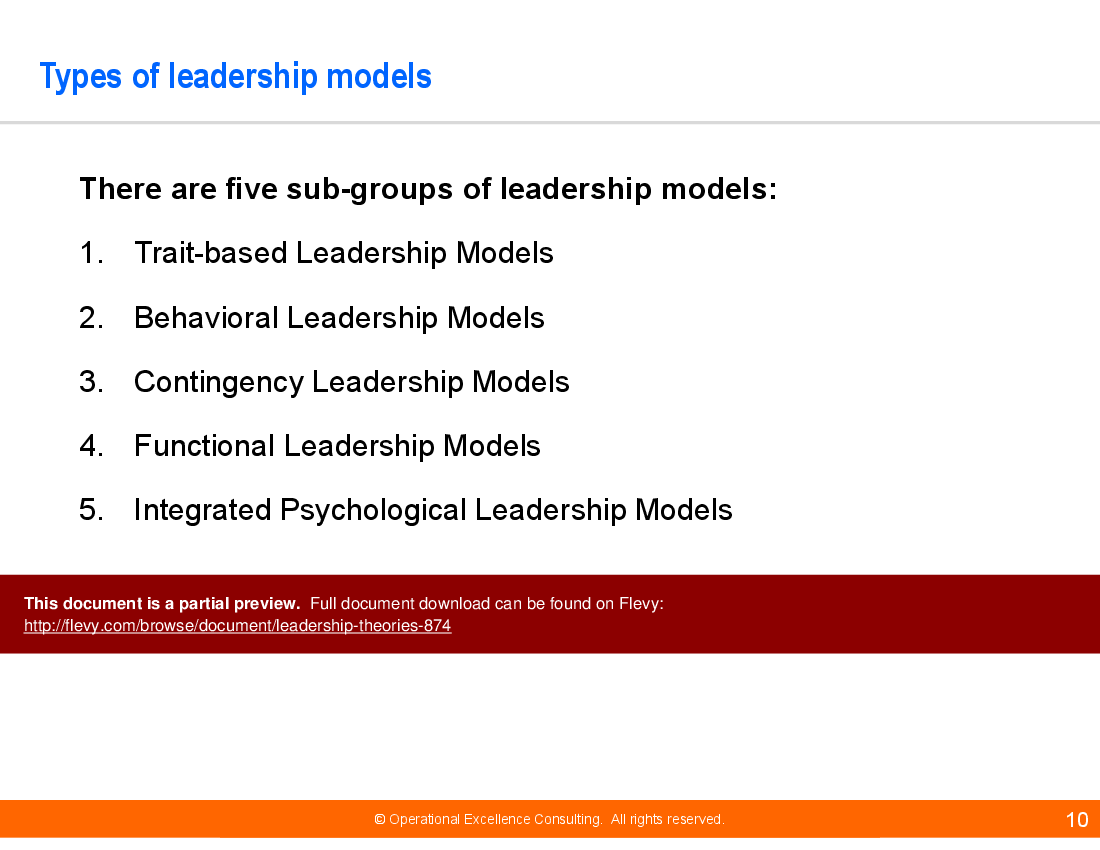 Leadership Theories (166-slide PowerPoint presentation (PPTX)) Preview Image