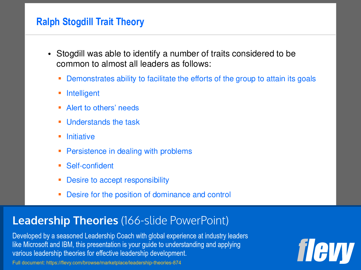 Leadership Theories (166-slide PPT PowerPoint presentation (PPTX)) Preview Image