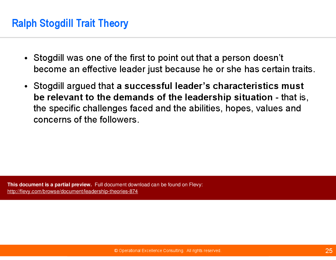 Leadership Theories (166-slide PowerPoint presentation (PPTX)) Preview Image