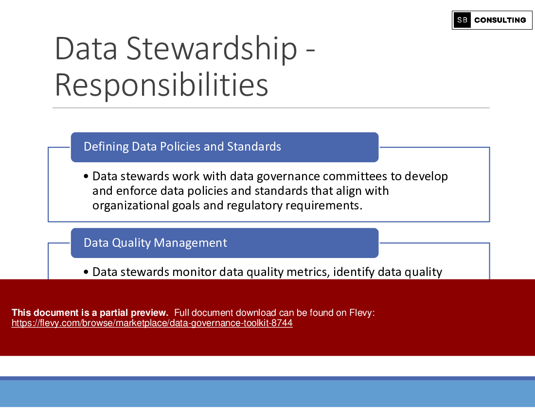 Data Governance Toolkit (223-slide PPT PowerPoint presentation (PPTX)) Preview Image