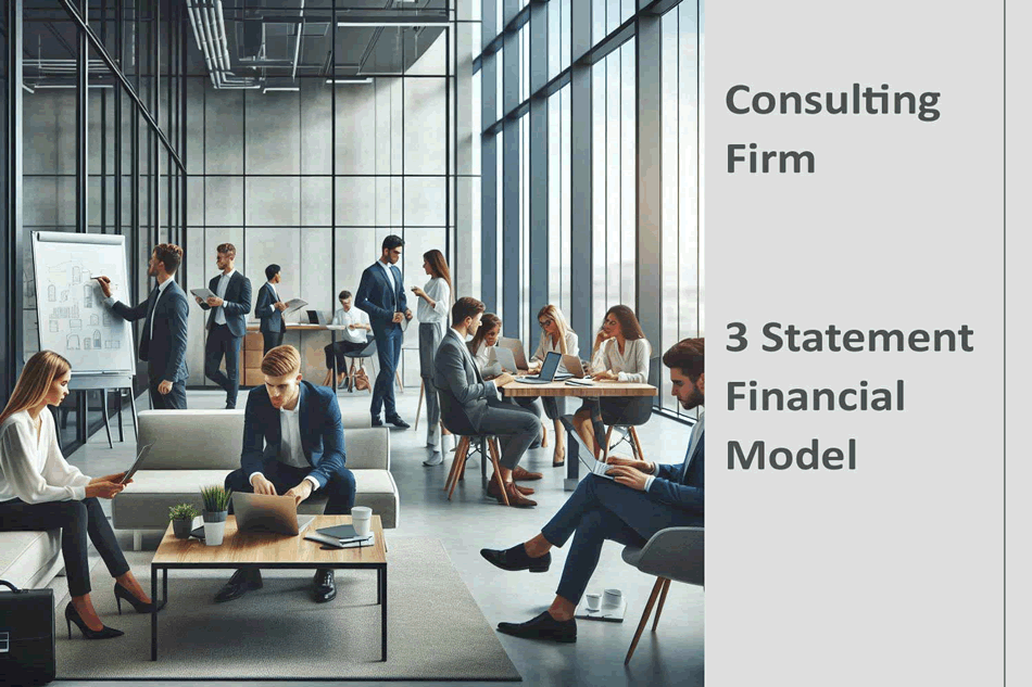 Consulting Firm Finance Model 3 Statement (Excel template (XLSX)) Preview Image