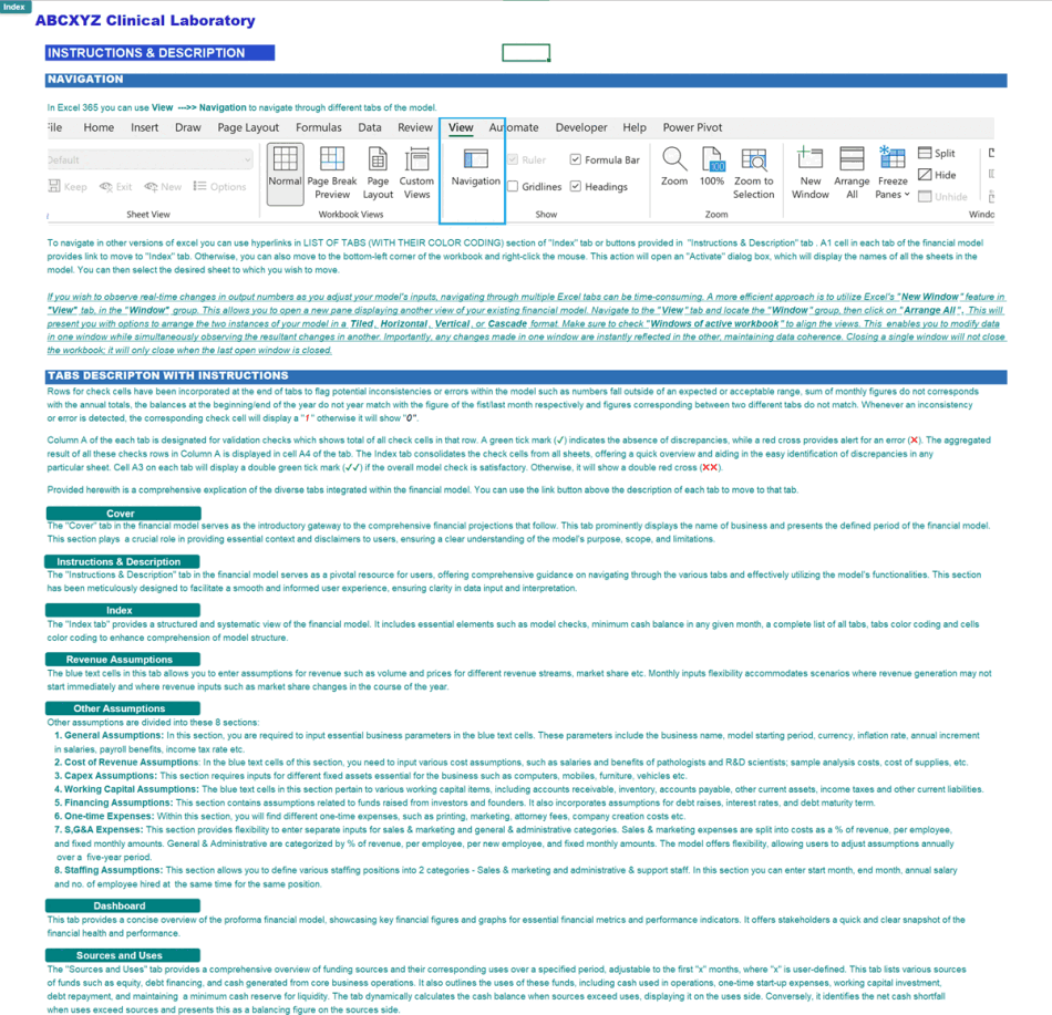 Clinical Laboratory Financial Model (Excel template (XLSX)) Preview Image