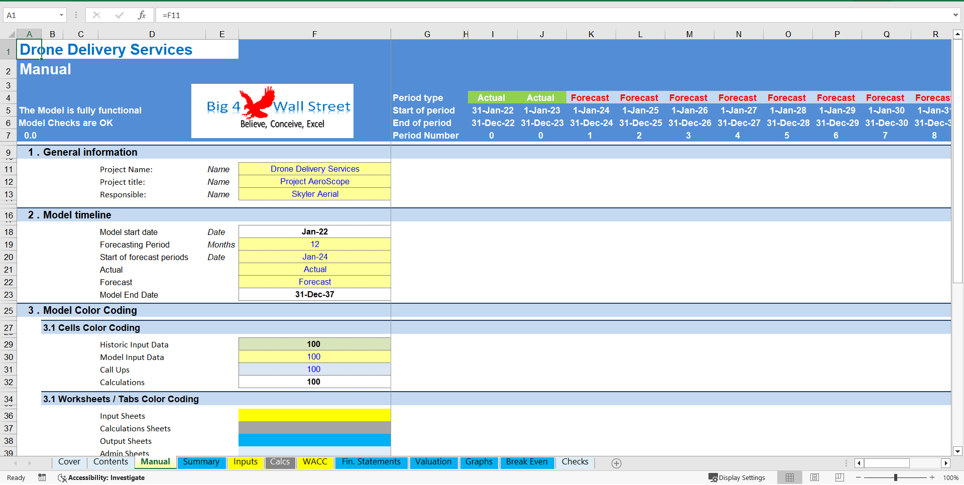 Drone Delivery Services - Financial Model (10+ Year DCF & Valuation) (Excel template (XLSX)) Preview Image