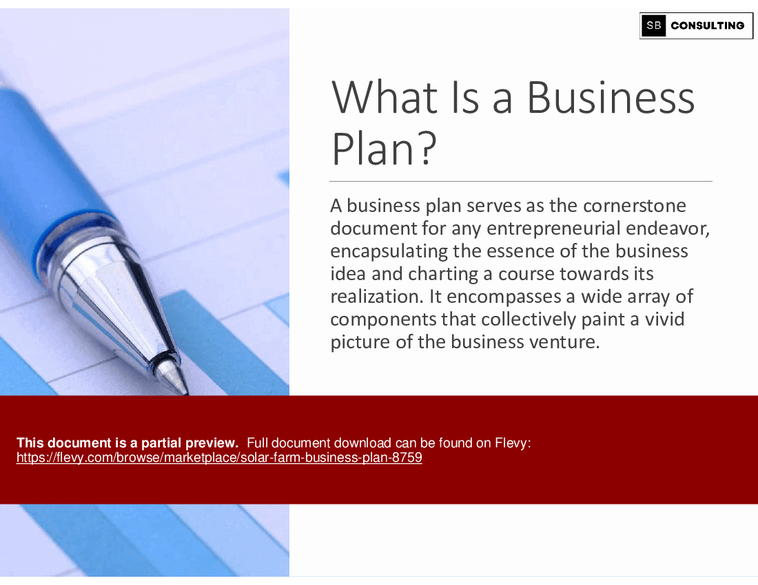 Solar Farm Business Plan (264-slide PPT PowerPoint presentation (PPTX)) Preview Image