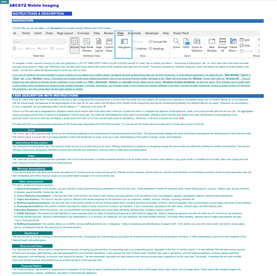 Mobile Imaging Center Financial Model (Excel template (XLSX)) Preview Image