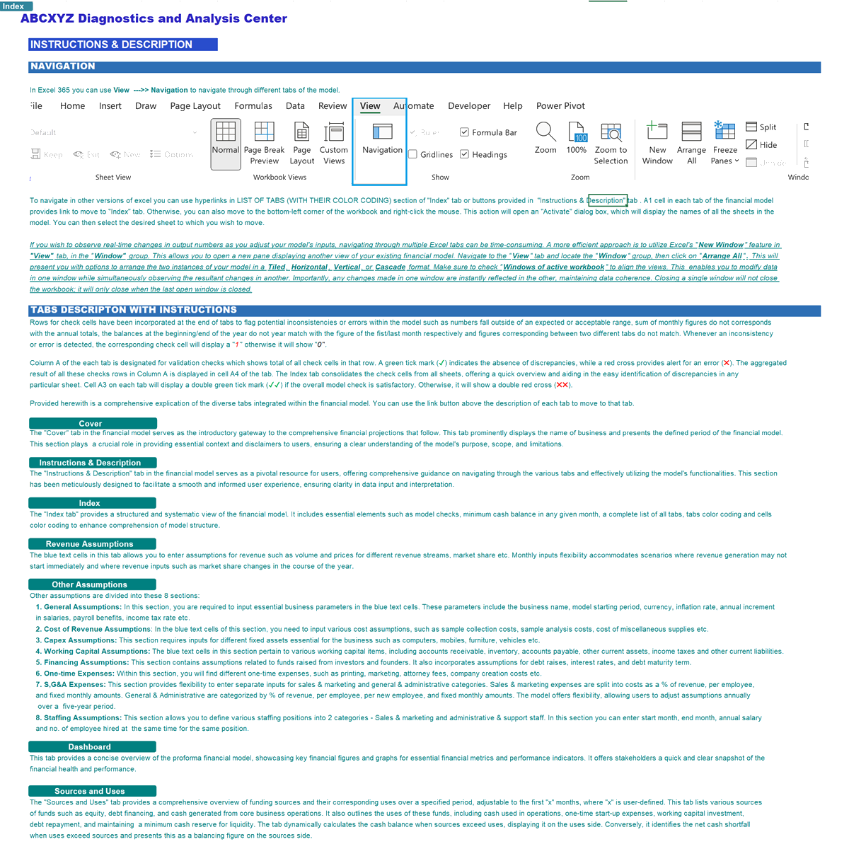 Diagnostic and Analysis Center Financial Model (Excel template (XLSX)) Preview Image