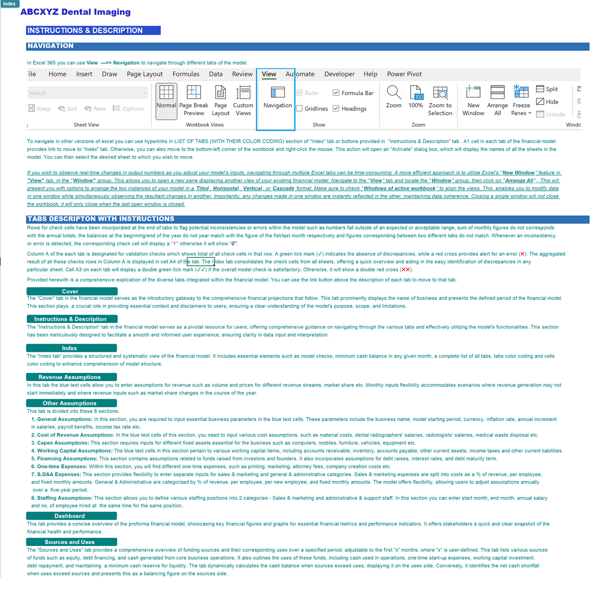 Dental Imaging Center Financial Model (Excel template (XLSX)) Preview Image