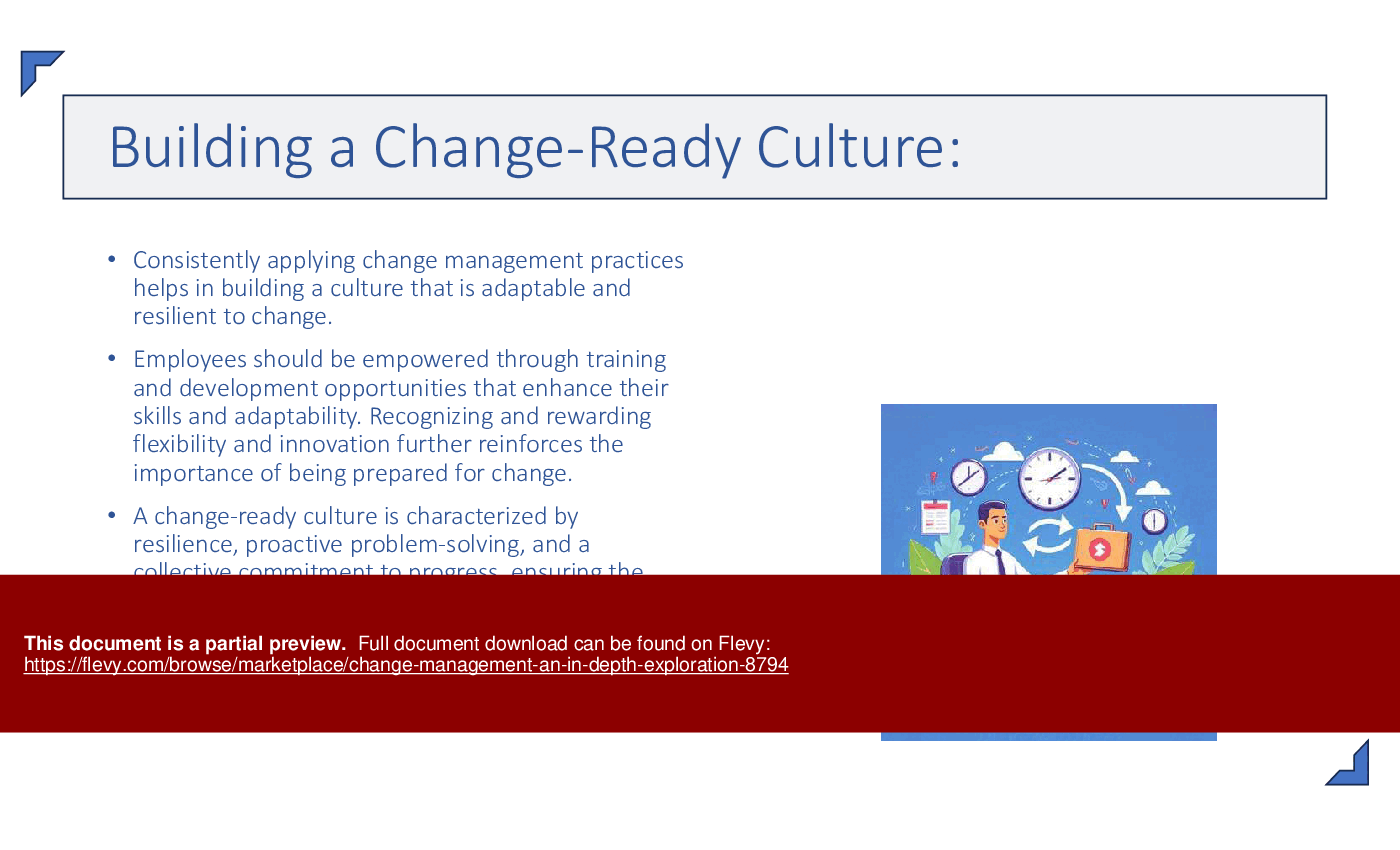 Change Management: An In-depth Exploration (37-slide PPT PowerPoint presentation (PPTX)) Preview Image