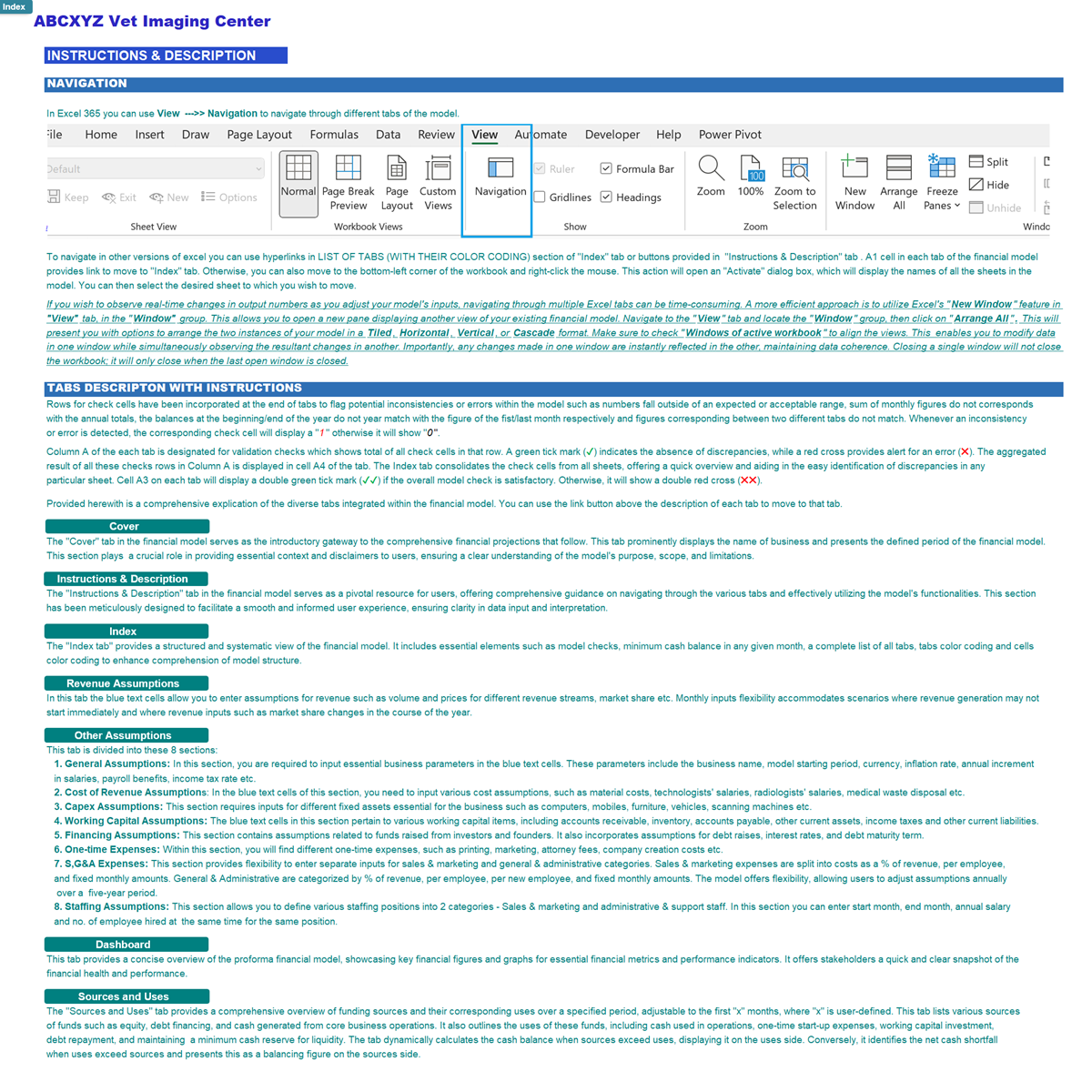 Veterinary Imaging Center Financial Model (Excel template (XLSX)) Preview Image