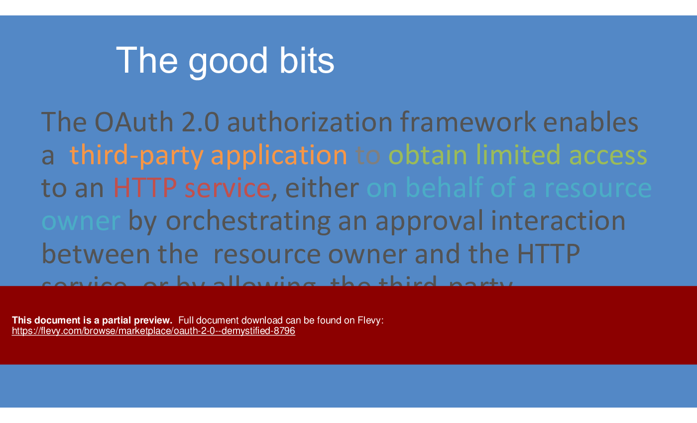 OAuth 2.0 - Demystified (112-slide PPT PowerPoint presentation (PPTX)) Preview Image