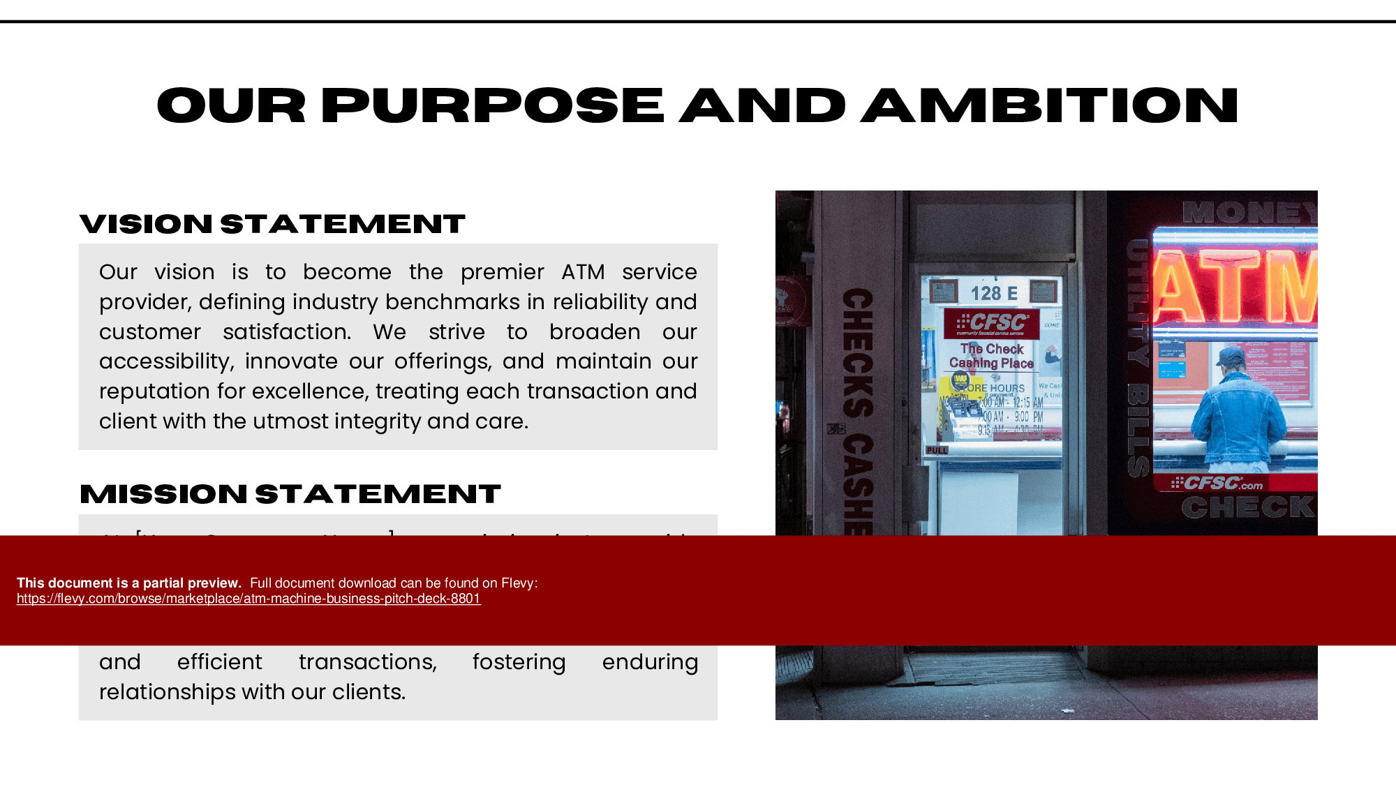 ATM Machine Business Pitch Deck (33-page PDF document) Preview Image