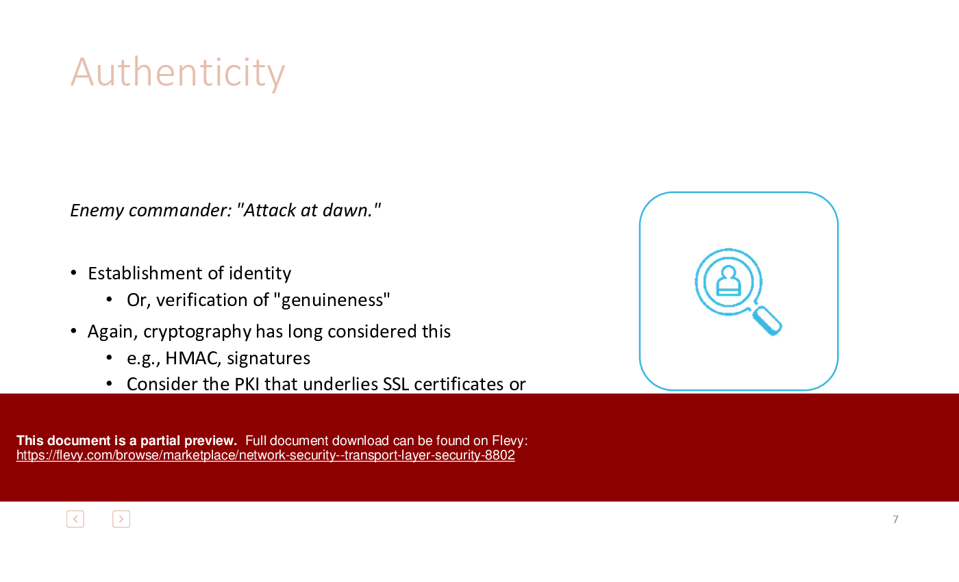 Network Security - Transport Layer Security (81-slide PPT PowerPoint presentation (PPTX)) Preview Image