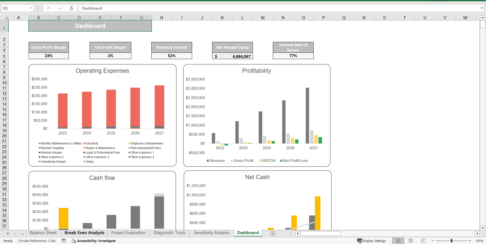 Database Excel Financial Model Template (Excel template (XLSX)) Preview Image