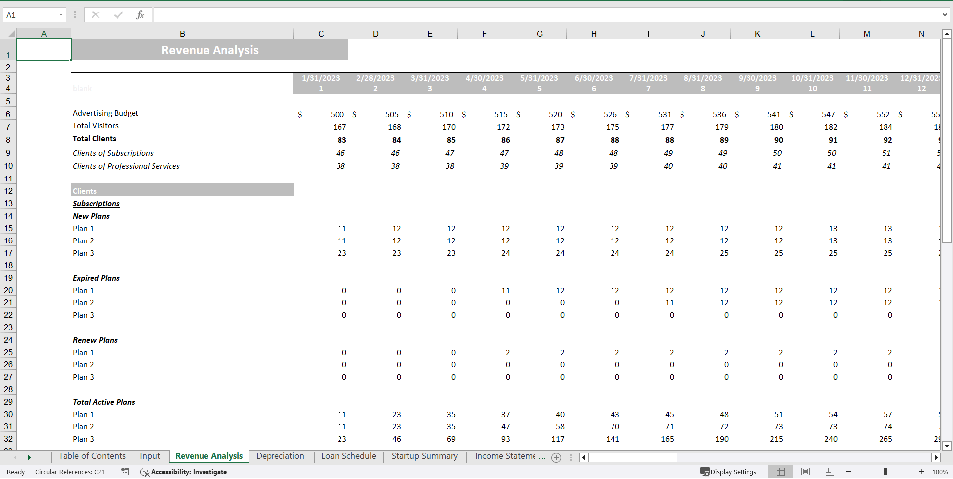 Database Excel Financial Model Template (Excel template (XLSX)) Preview Image