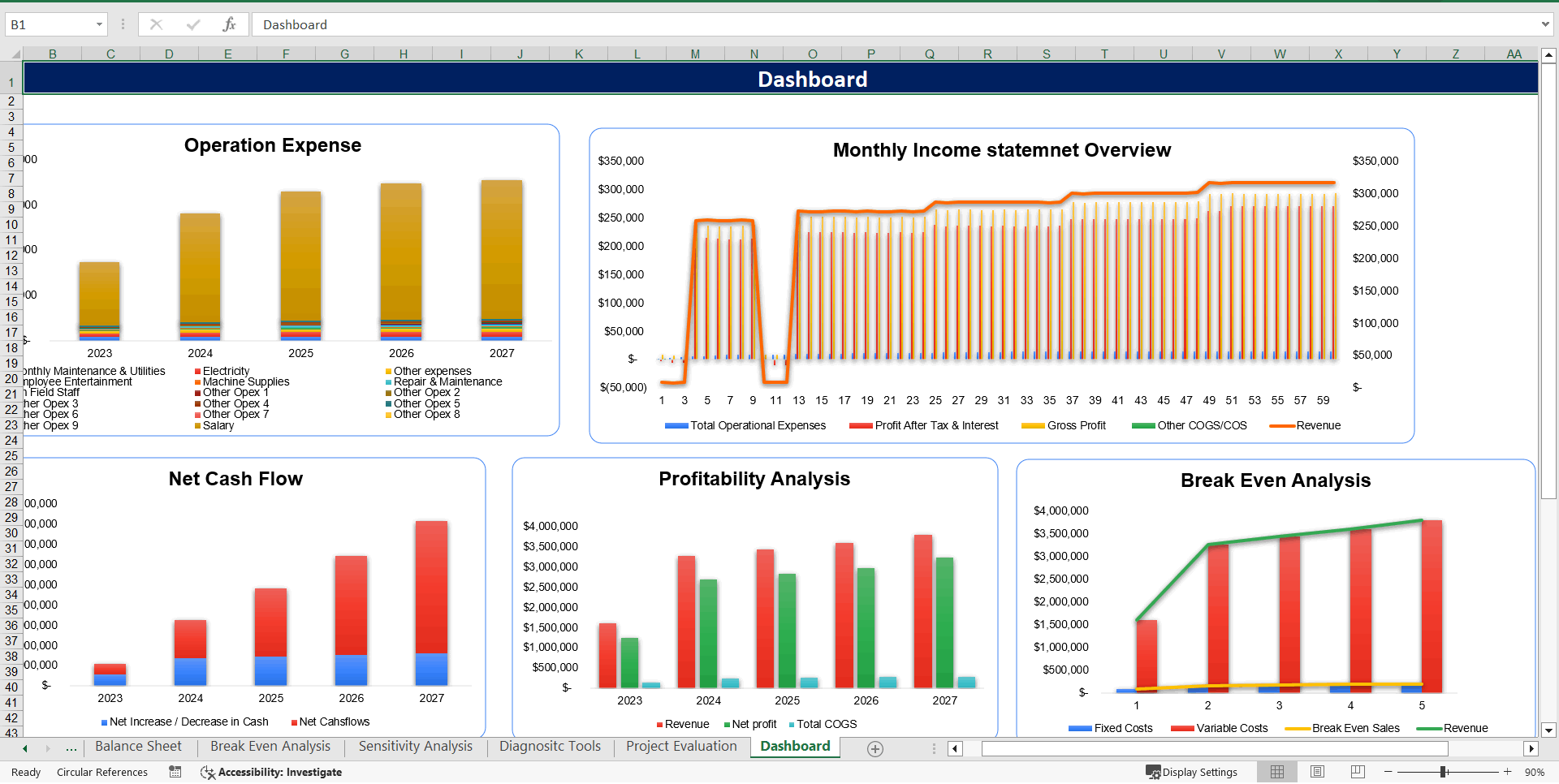 Architecture Excel Financial Model (Excel template (XLSX)) Preview Image