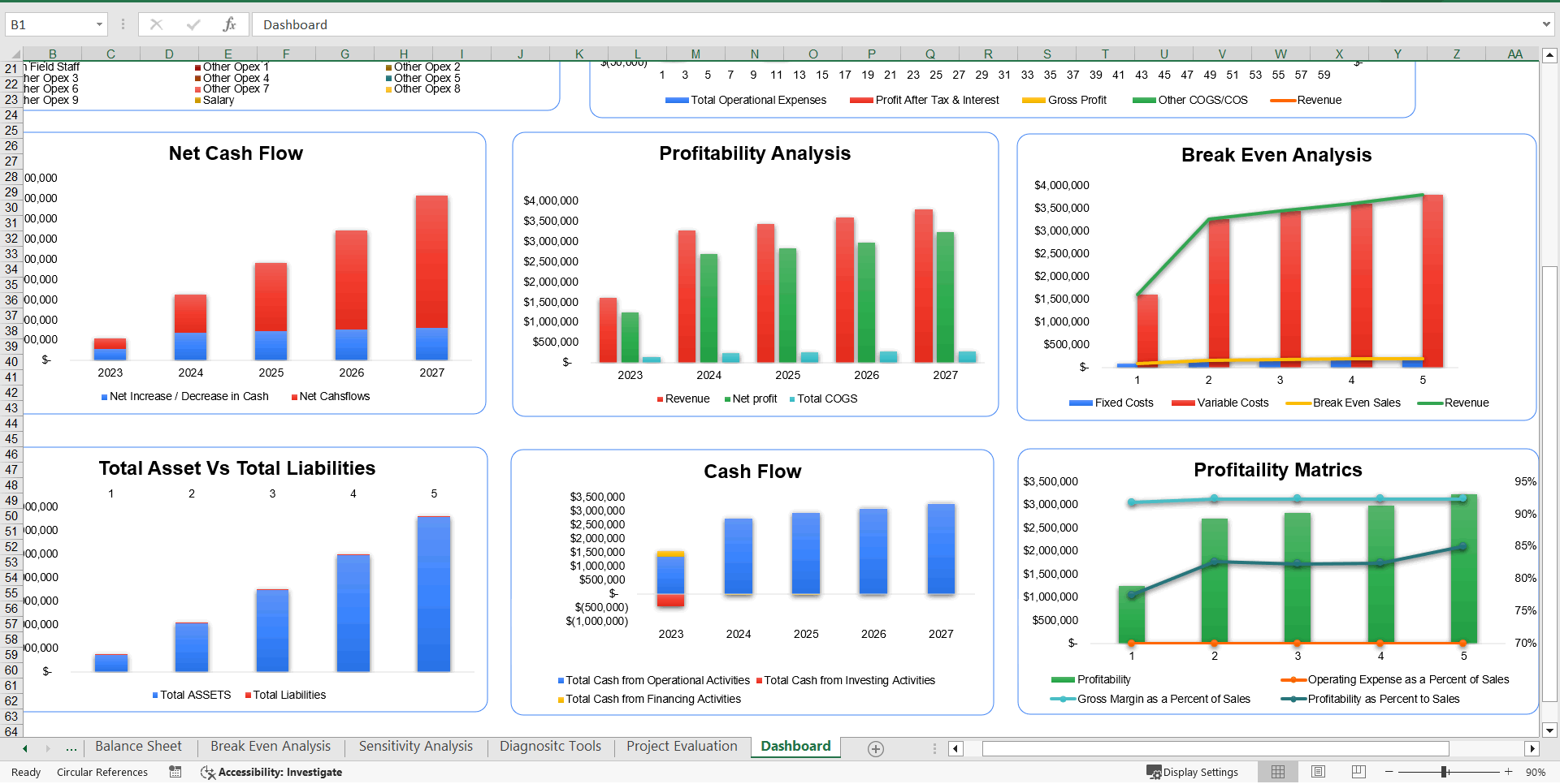 Architecture Excel Financial Model (Excel template (XLSX)) Preview Image