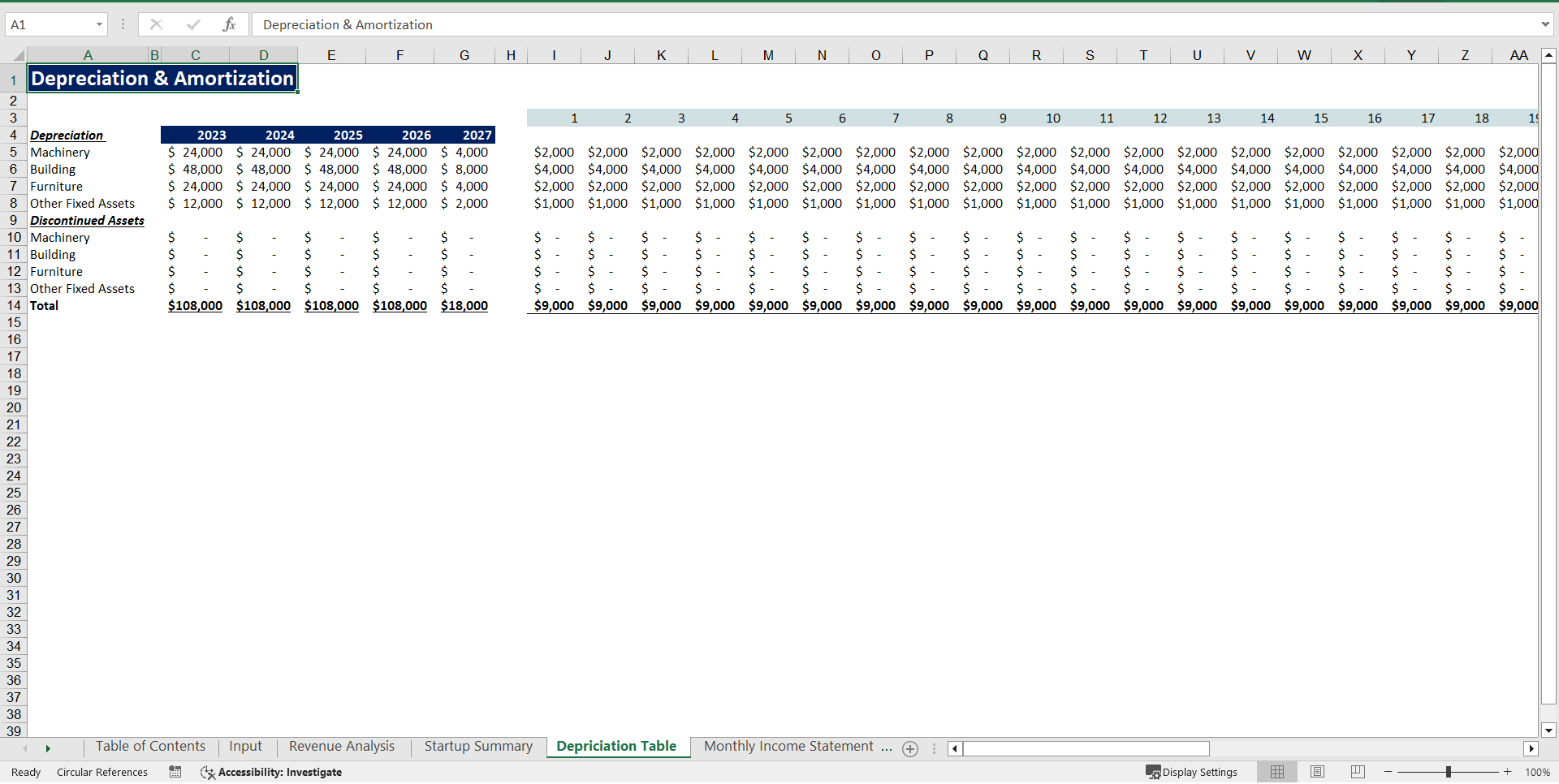 Architecture Excel Financial Model (Excel template (XLSX)) Preview Image