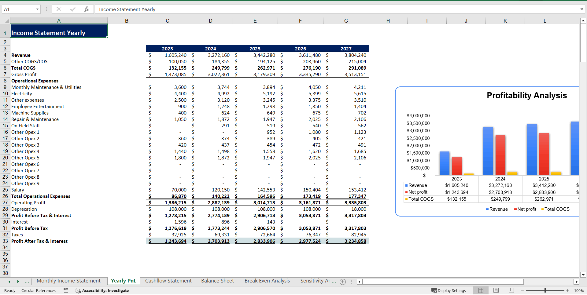 Architecture Excel Financial Model (Excel template (XLSX)) Preview Image