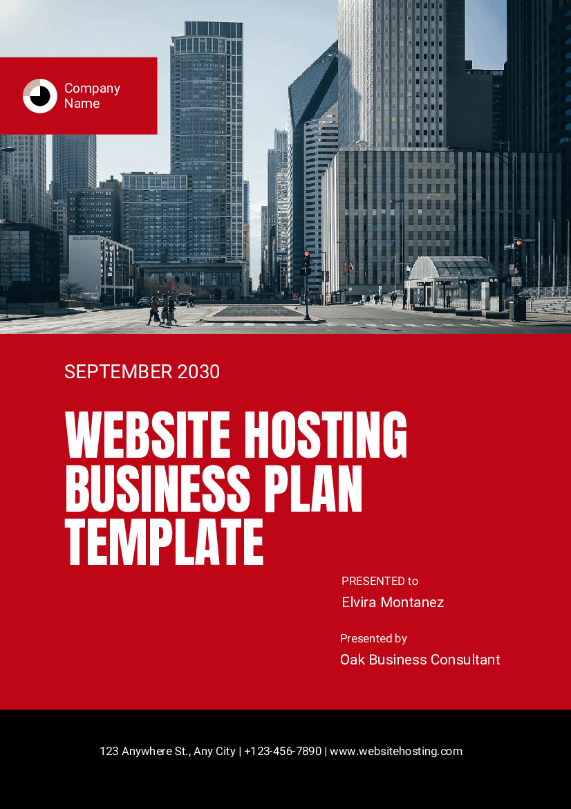 Website Hosting Business Plan Template (45-page PDF document) Preview Image