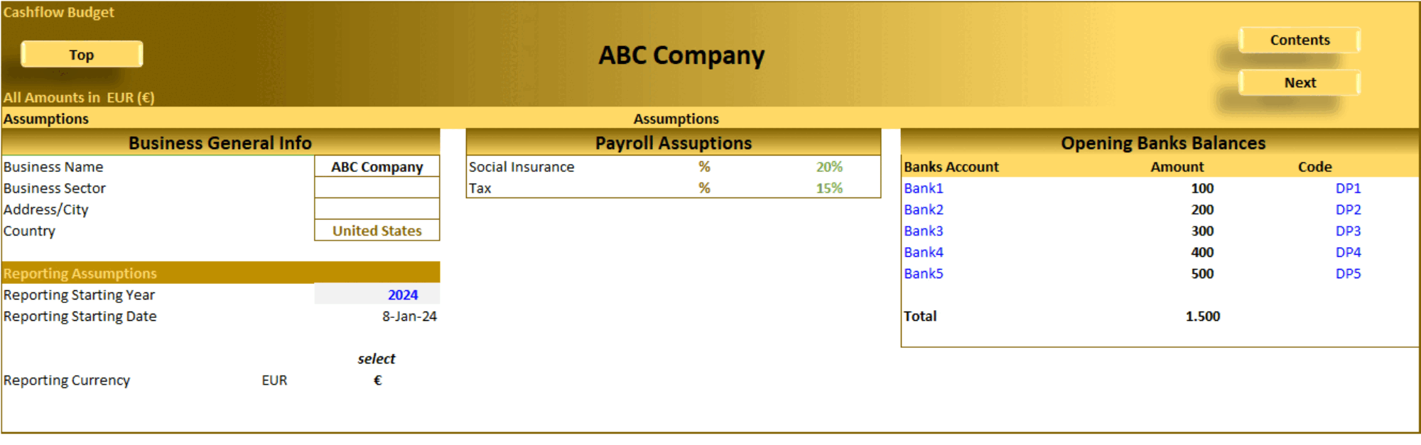 Cashflow Budget Annual (Excel template (XLSX)) Preview Image