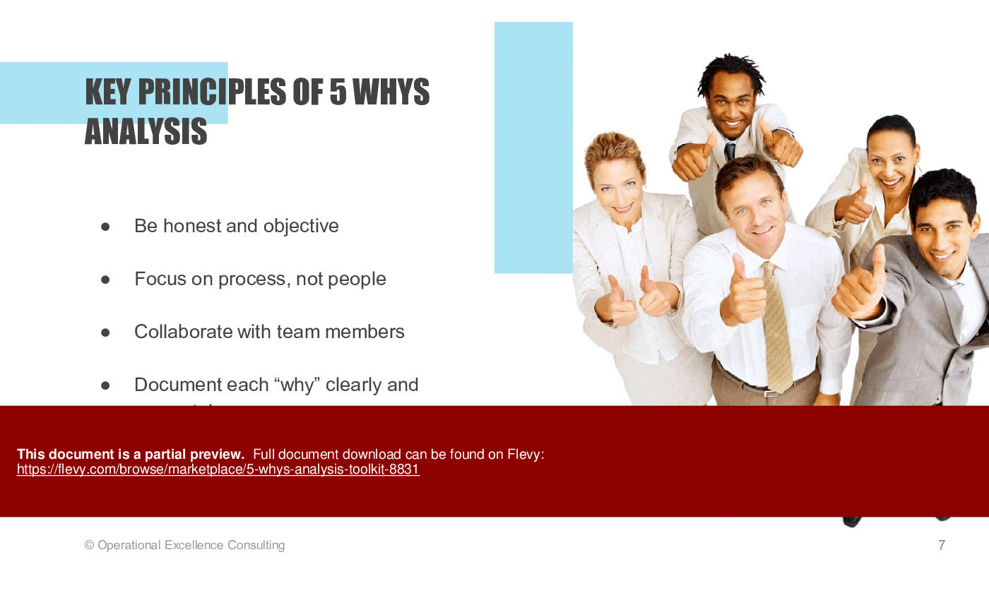 5 Whys Analysis Toolkit (54-slide PPT PowerPoint presentation (PPTX)) Preview Image