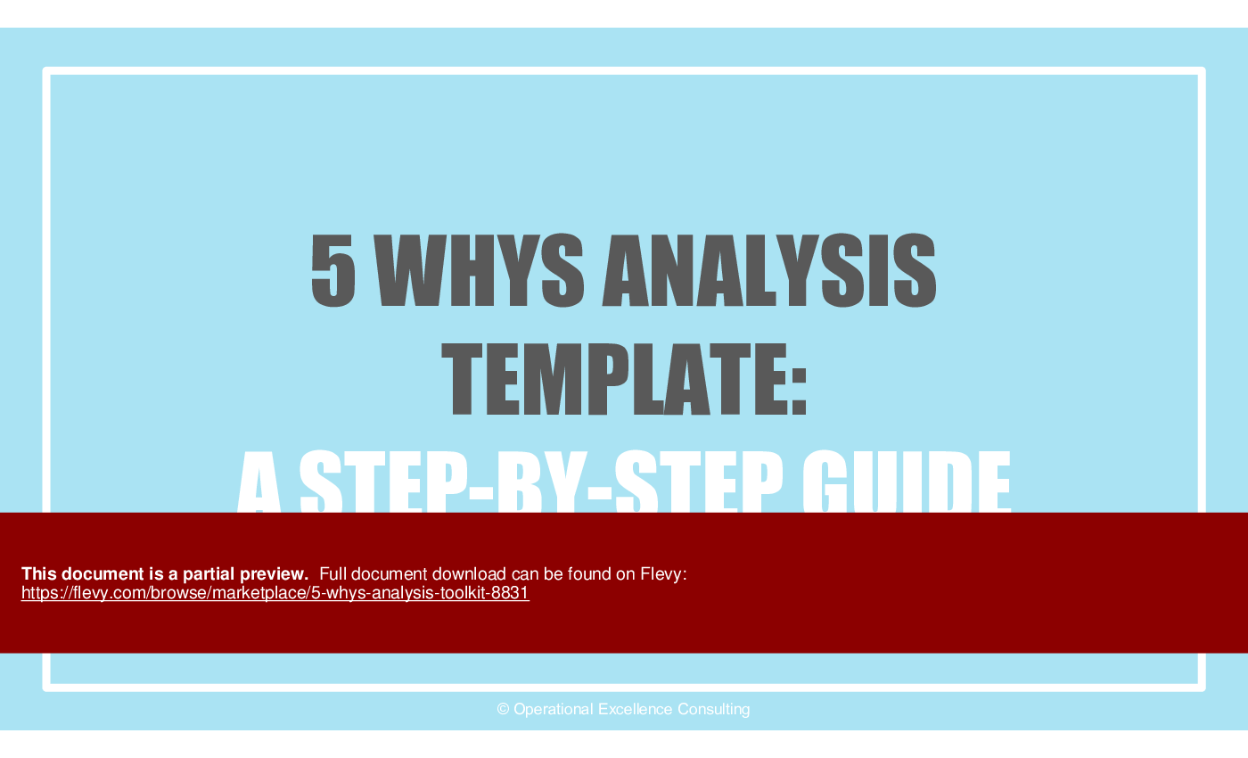 5 Whys Analysis Toolkit (54-slide PPT PowerPoint presentation (PPTX)) Preview Image