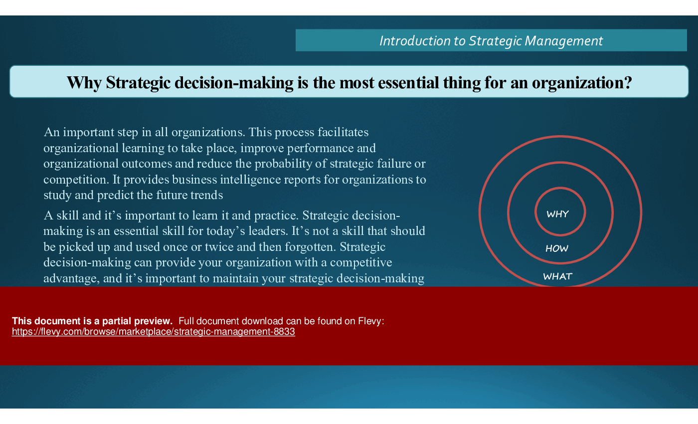 Strategic Management (133-slide PPT PowerPoint presentation (PPTX)) Preview Image