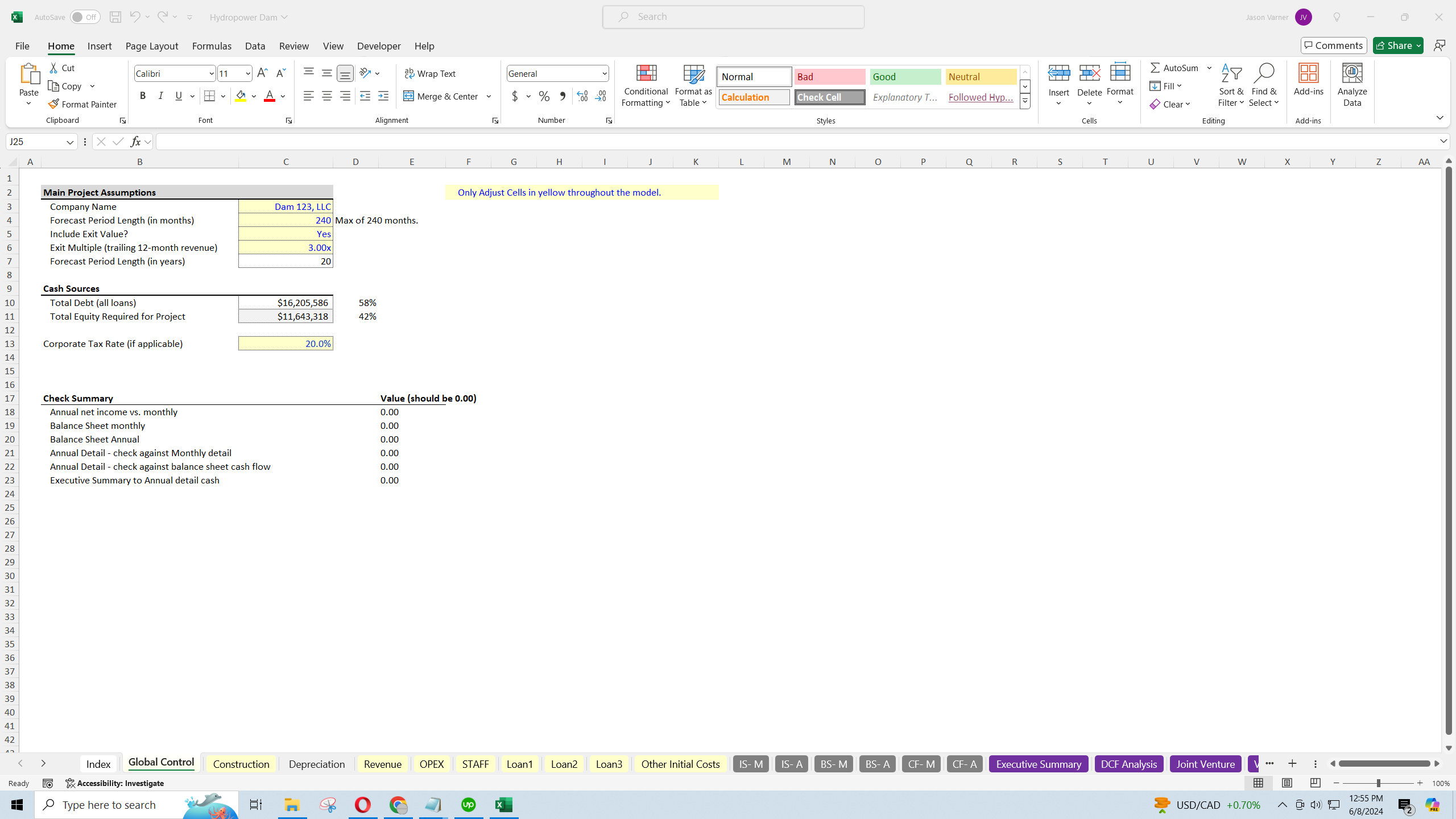 Hydropower Infrastructure Model (Excel template (XLSX)) Preview Image