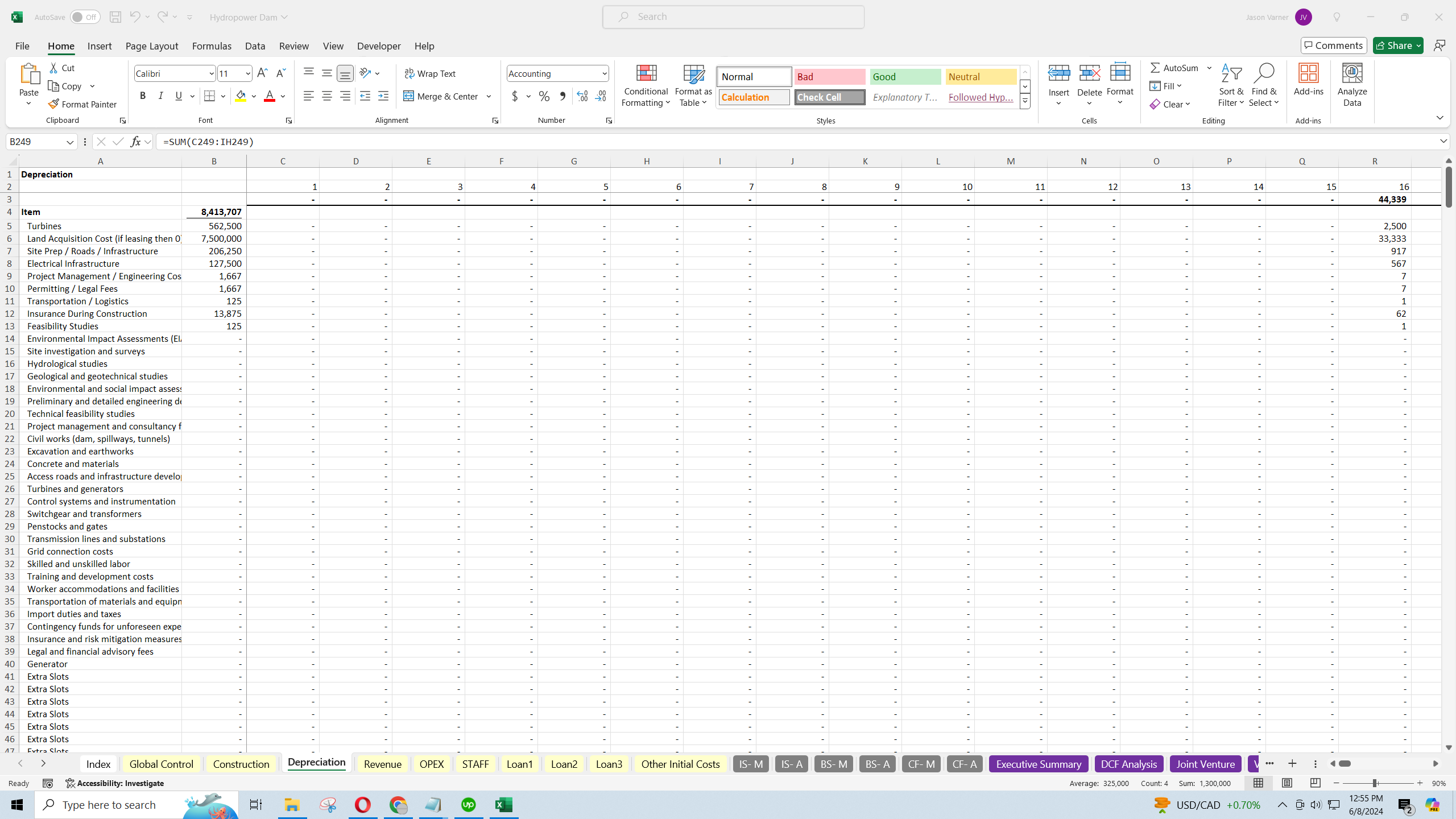 Hydropower Infrastructure Model (Excel template (XLSX)) Preview Image