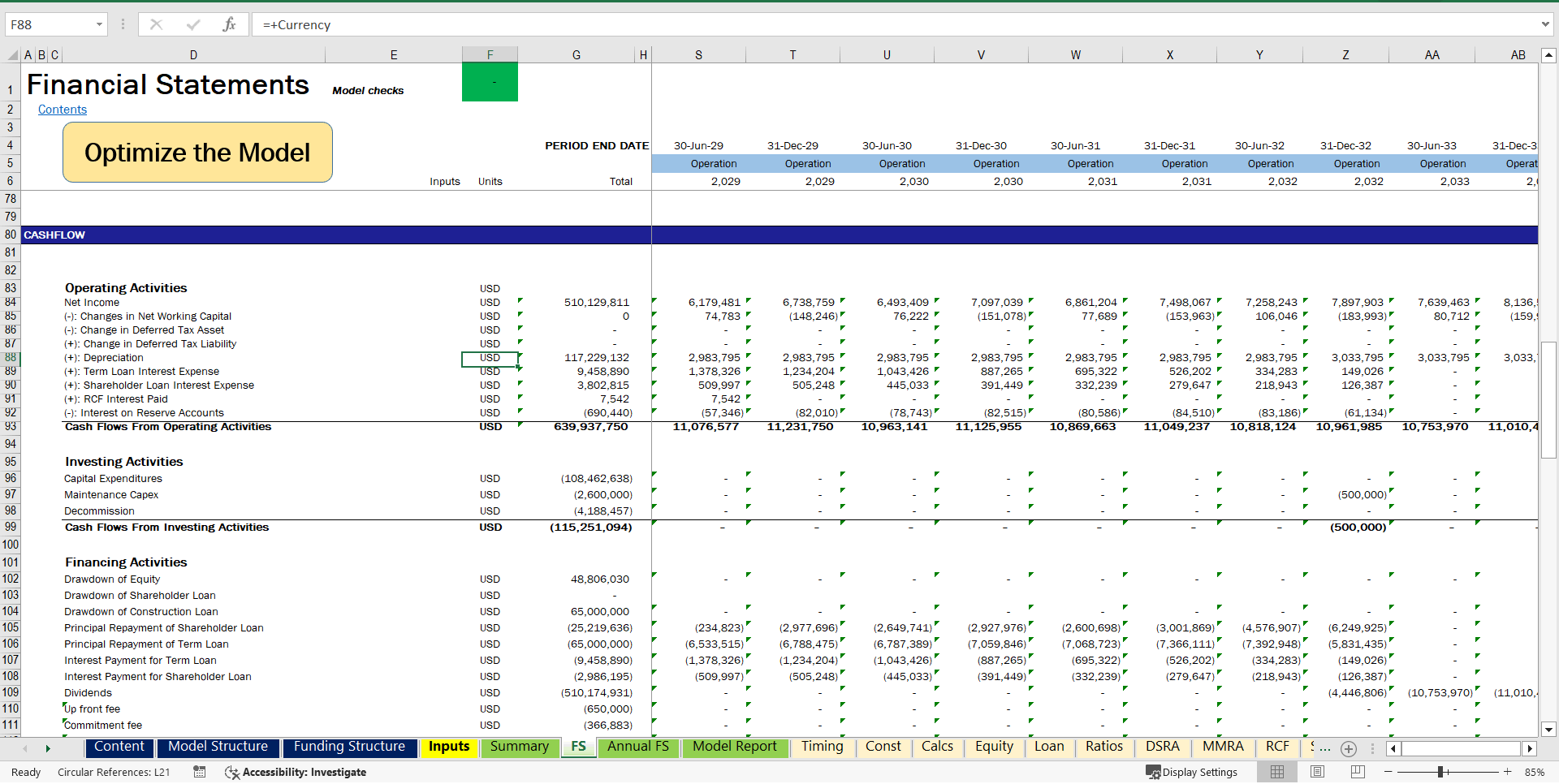 Wind Farm - Project Finance (Excel template (XLSM)) Preview Image