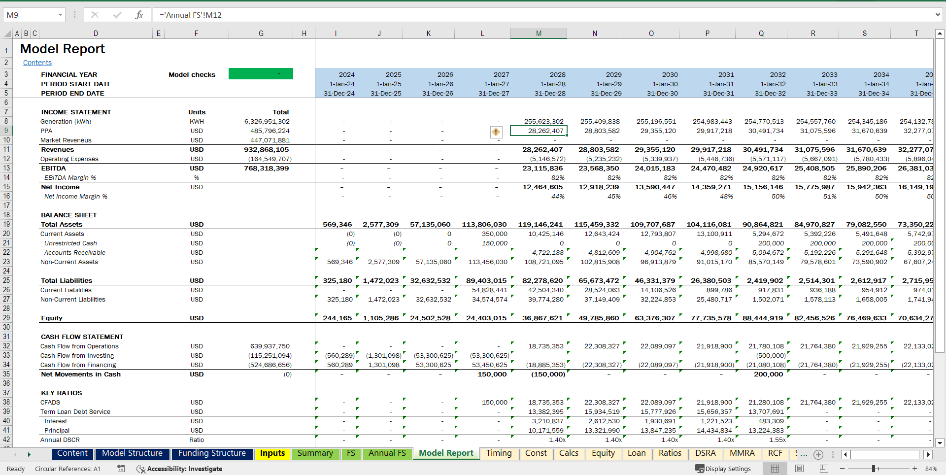 Wind Farm - Project Finance (Excel template (XLSM)) Preview Image